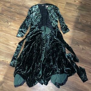 RRL Blackwatch Velvet Long Sleeve Dress